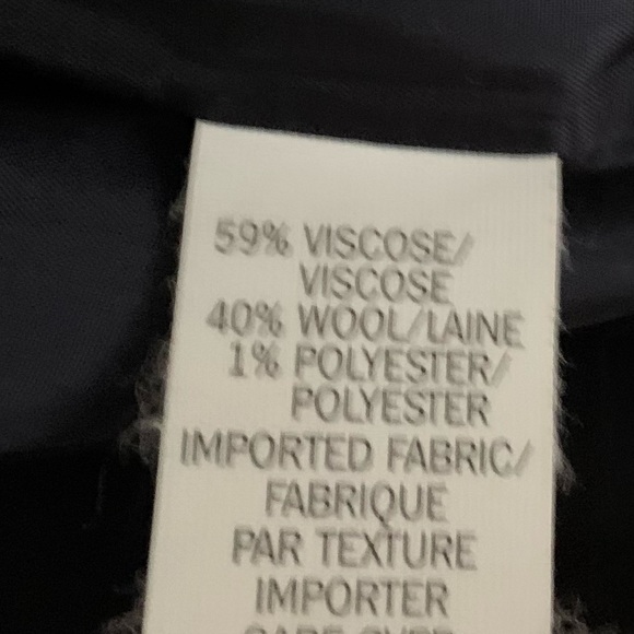 Anne Klein 2 piece suit navy blue & thin white striped wool long dress & jacket - Picture 16 of 16